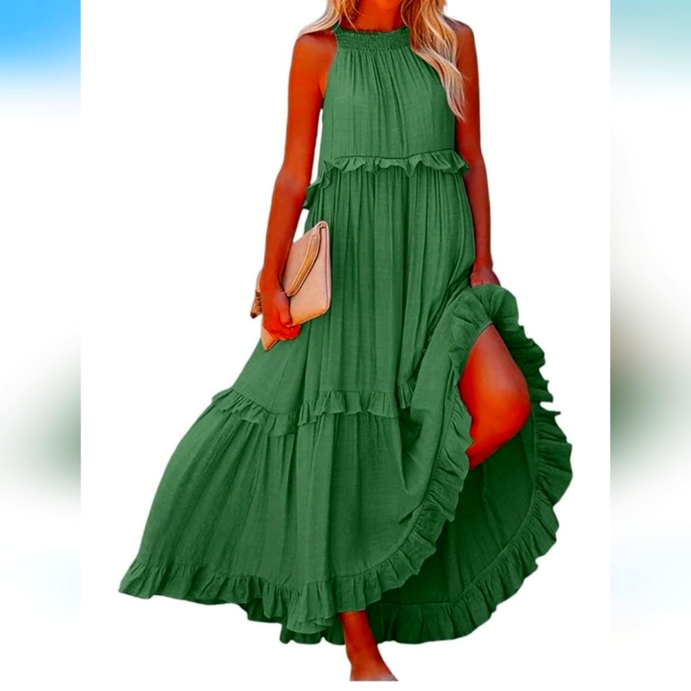 Elegant Green Maxi Dress